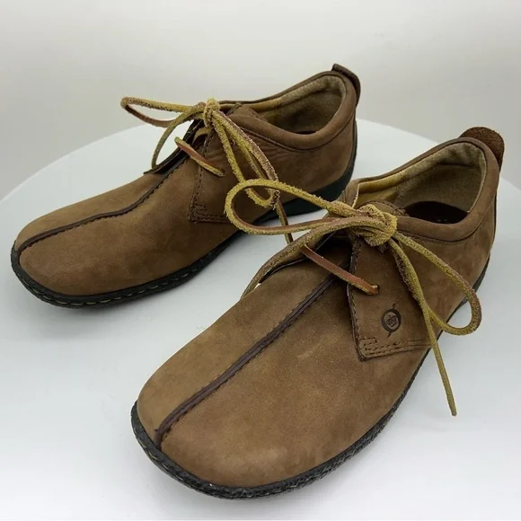 Born Oxford Sneaker Nubuck Brown Leather Gorp Western Southwestern Hippie Boho 8 - Picture 3 of 15